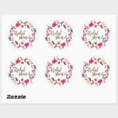 Roze krans bloemig vrijgezellenfeest gunst sticker (Vel)