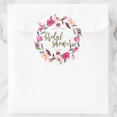 Roze krans bloemig vrijgezellenfeest gunst sticker (Tas)