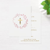 roze krans Eerste Communie herinneringskaart Visitekaartje (Bureau)