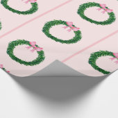 Roze krans kerstcadeauverpakking! cadeaupapier (Hoek)