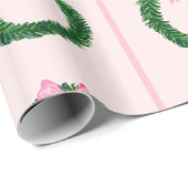 Roze krans kerstcadeauverpakking! cadeaupapier (Rol Hoek)