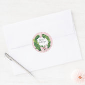 Roze krans Kerstmis Geschenk Label Sticker (Envelop)