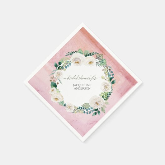 Roze Krans Rustieke Albast Rozens Lofwerk Bloemstu Servet (Hoek)