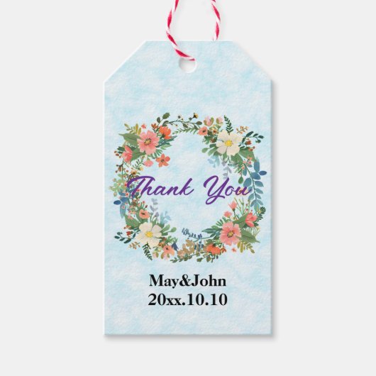 Roze krans voor Gift Labels & Gift Enclosures Cadeaulabel (Voorkant)