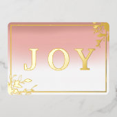 Roze Krans Vrolijke Kerstmis Aangepaste Foto Folie Feestdagenkaart (Voorkant)