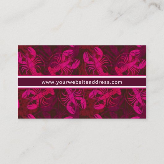 Roze kreeft kust New England of Maine Business Visitekaartje (Achterkant)