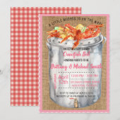 Roze kreeften Baby shower uitnodiging (Voorkant / Achterkant)