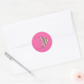 Roze kreukvis ronde sticker (Envelop)