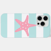 Roze kreupelvis op mintstripes Case-Mate iPhone case (Achterkant (horizontaal))