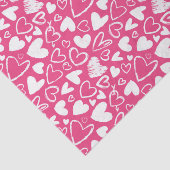 Roze Krijt Hart Cute Liefde Patroon Valentijnsdag Tissuepapier (Detail)