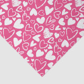 Roze Krijt Hart Lief Cute Patronen Valentijnsdag Tissuepapier (Detail)