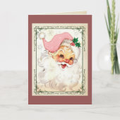 Roze Kringle Kerst Kaart (Voorkant)