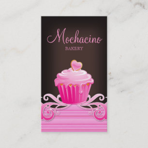 Roze krinktkoekjes chocolade bruin visitekaartje