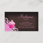 Roze krinktkoekjes chocolade bruin visitekaartje (Achterkant)