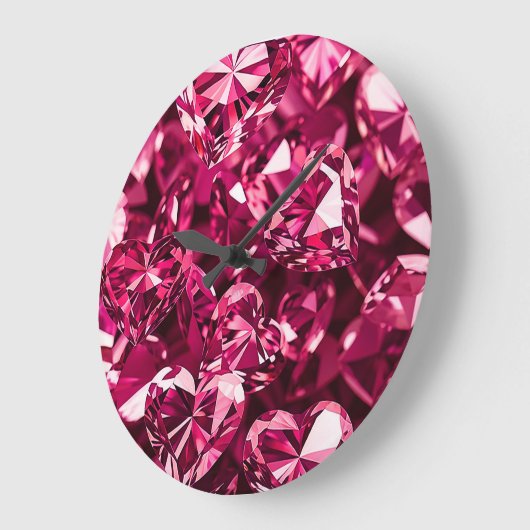 Roze kristal diamanten harten grote klok (Hoek)