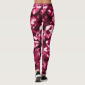 Roze kristal diamanten harten leggings (Achterkant)