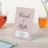 Roze kristal Glitter Heart Diamond Weddenschap Reclamebord Met Voetstuk (Insitu)