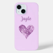 Roze Kristal Hart Gepersonaliseerde Mobiele Telefo Case-Mate iPhone Case (Achterkant)