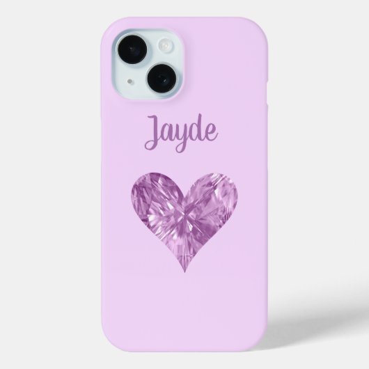 Roze Kristal Hart Gepersonaliseerde Mobiele Telefo Case-Mate iPhone Case (Achterkant)