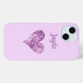 Roze Kristal Hart Gepersonaliseerde Mobiele Telefo Case-Mate iPhone Case (Achterkant (horizontaal))