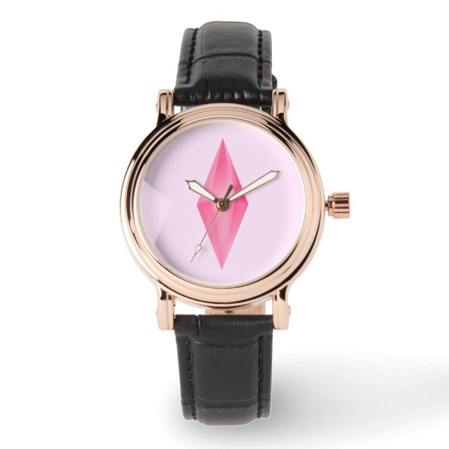 Roze kristal horloge (Voorkant)