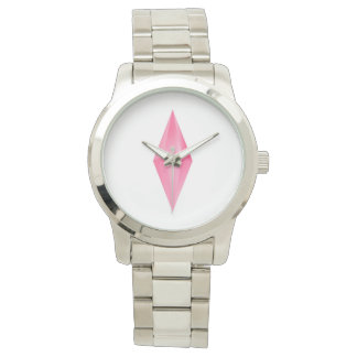 Roze kristal horloge