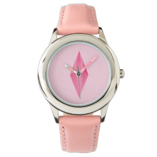 Roze kristal horloge