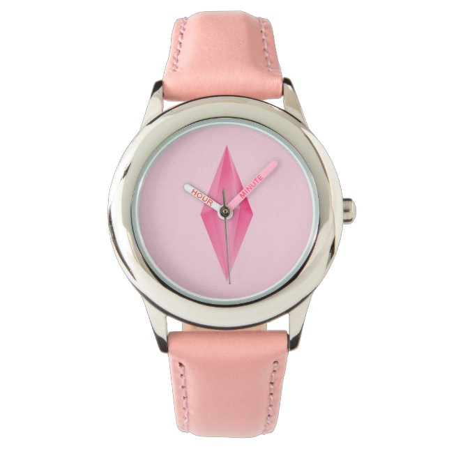 Roze kristal horloge (Voorkant)