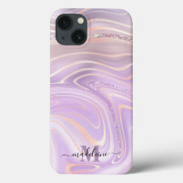 Roze kristal marmer Iridescent Agate Case-Mate iPhone Case