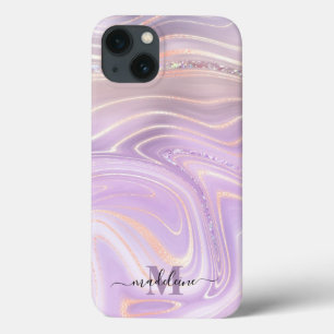 Roze kristal marmer Iridescent Agate Case-Mate iPhone Case