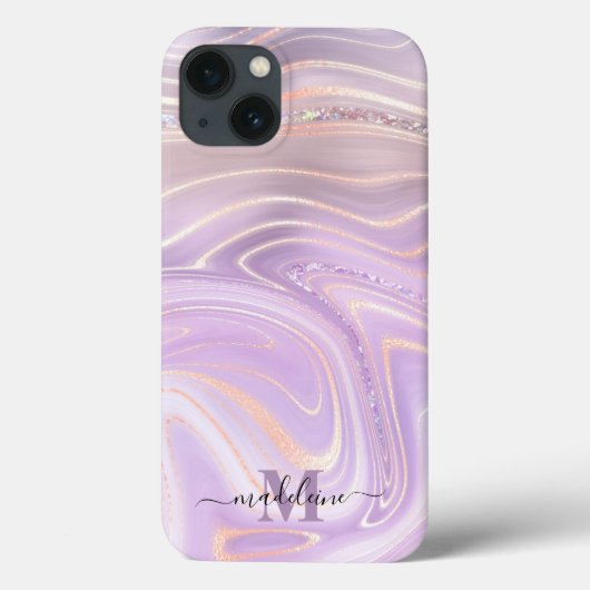 Roze kristal marmer Iridescent Agate Case-Mate iPhone Case (Achterkant)