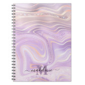 Roze kristal marmer Iridescent Agate Notitieboek (Voorkant)
