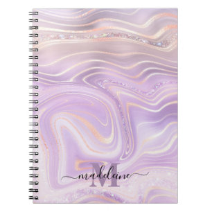Roze kristal marmer Iridescent Agate Notitieboek