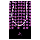 Roze Kristal Strands Monogram Gift Bag Klein Cadeauzakje (Voorkant)