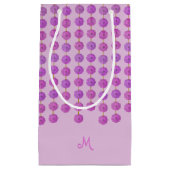 Roze Kristal Strands Monogram Gift Bag Klein Cadeauzakje (Voorkant)