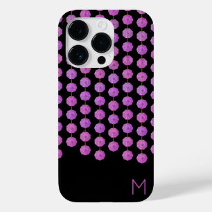 Roze Kristal Strands Monogram Telefoon Case