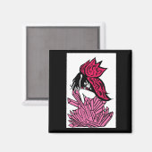 Roze kristalfee magneet (Voorkant / Achterkant)