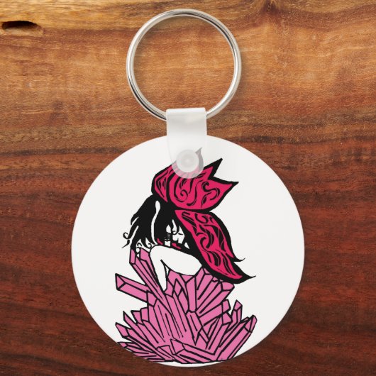 Roze kristalfee sleutelhanger (Voorkant)