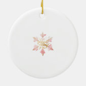 Roze kristallen bal kerstparen ons eerste huis keramisch ornament (Achterkant)
