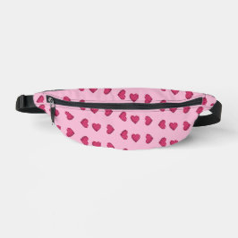 Roze kristallen harten patroon heuptasje