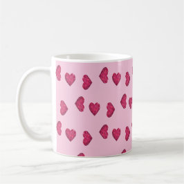 Roze kristallen harten patroon koffiemok