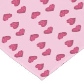 Roze kristallen harten patroon korte tafelloper (Hoek)