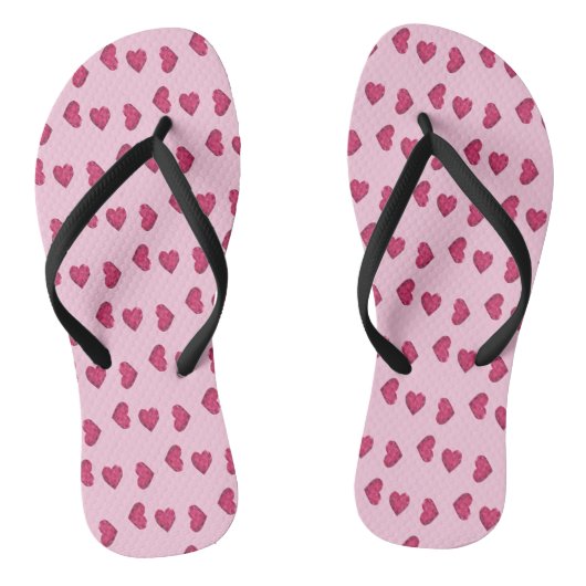 Roze kristallen harten patroon teenslippers (Voetbed)