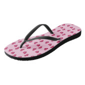 Roze kristallen harten patroon teenslippers (Schuin)