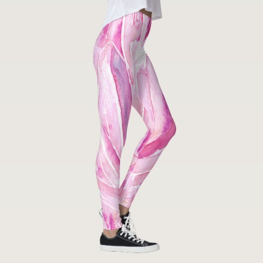 roze kristallen Patroon Afdrukken Leggings (Rechts)