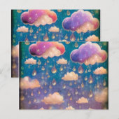 Roze Kristallen Regenwolken Briefkaart (Voorkant / Achterkant)