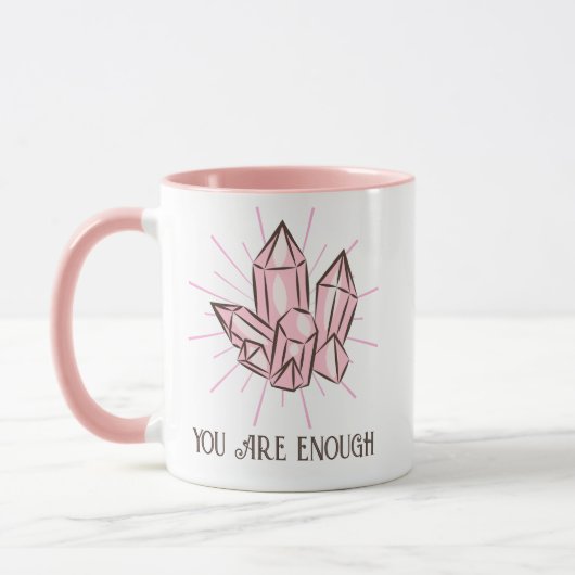 Roze kristallen stenen mok (Links)