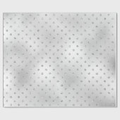 Roze kristallen Swarovski Polka Dots Silver Grey Cadeaupapier (Vlak)