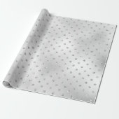 Roze kristallen Swarovski Polka Dots Silver Grey Cadeaupapier (Uitgerold)