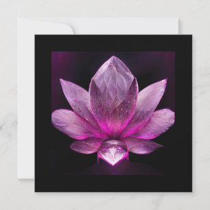 Roze kristallijne lotus kaart